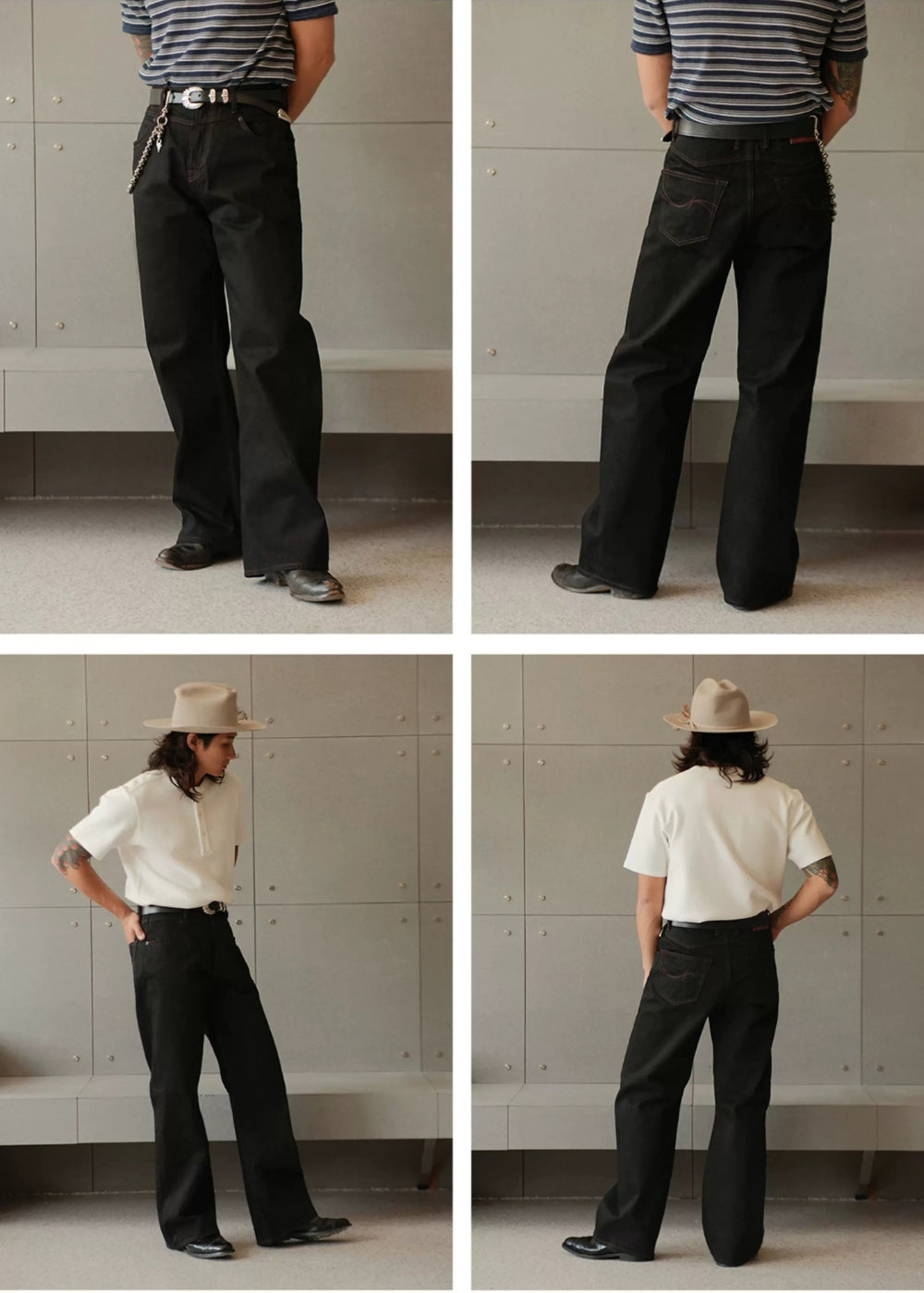 Black Swordsman Wide-Leg jeans  #MC005