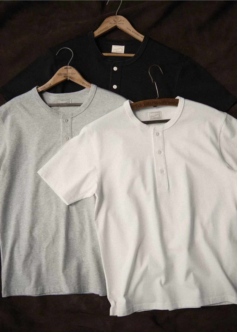 Regular-Fit Henley T-shirt  #MC002
