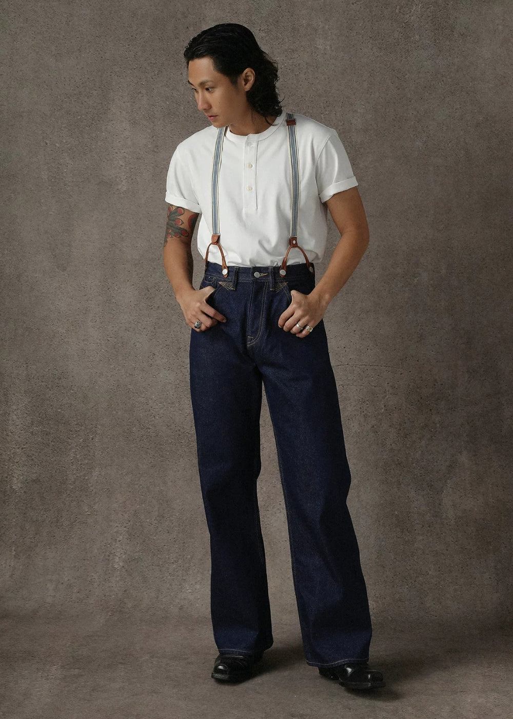 Regular-Fit Henley T-shirt  #MC002