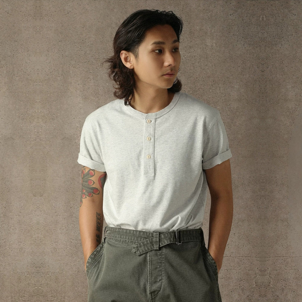 Regular-Fit Henley T-shirt  #MC002