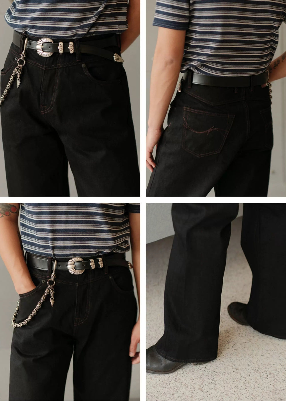 Black Swordsman Wide-Leg jeans  #MC005