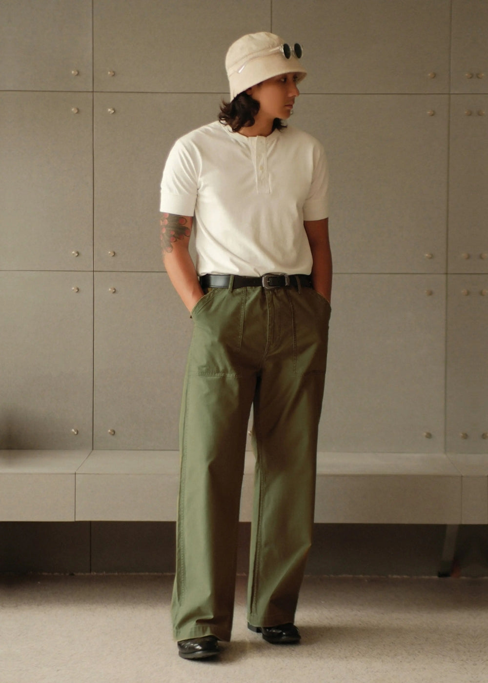 Olive Green Fatigue Trousers  #MC004