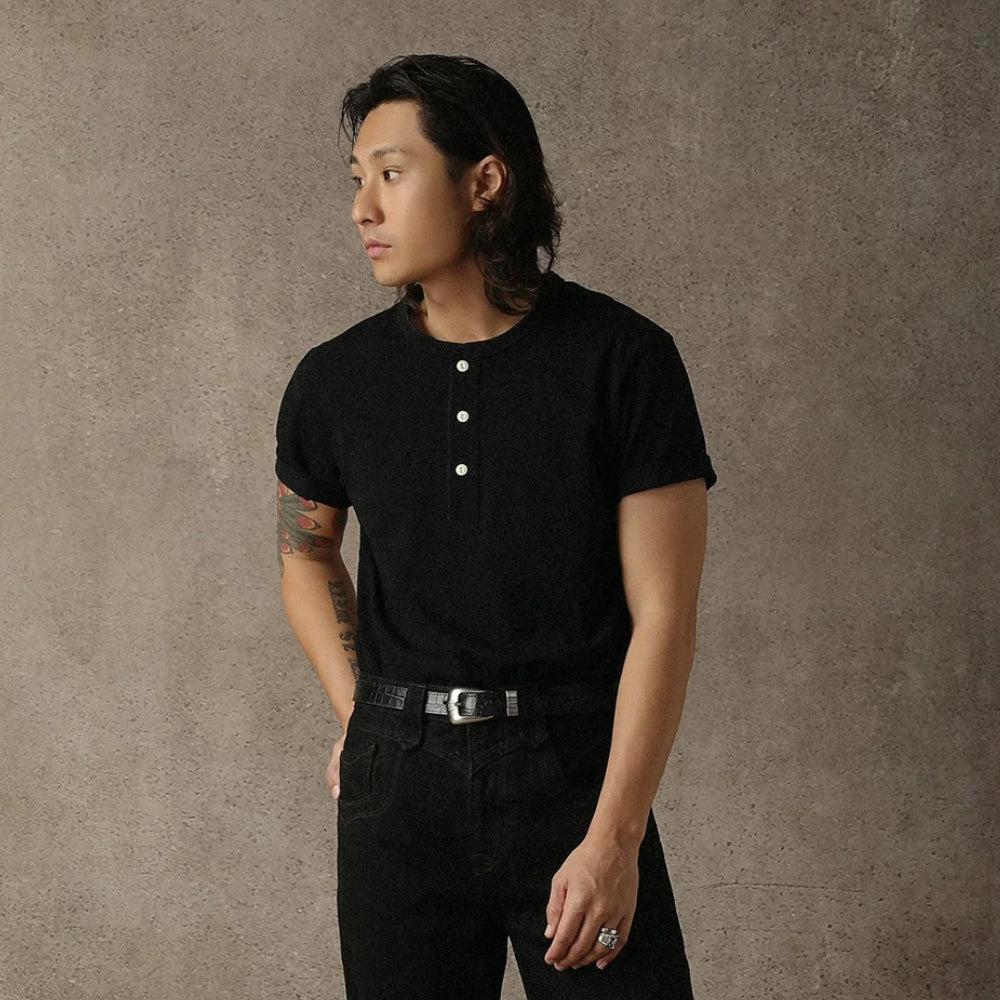Regular-Fit Henley T-shirt  #MC002