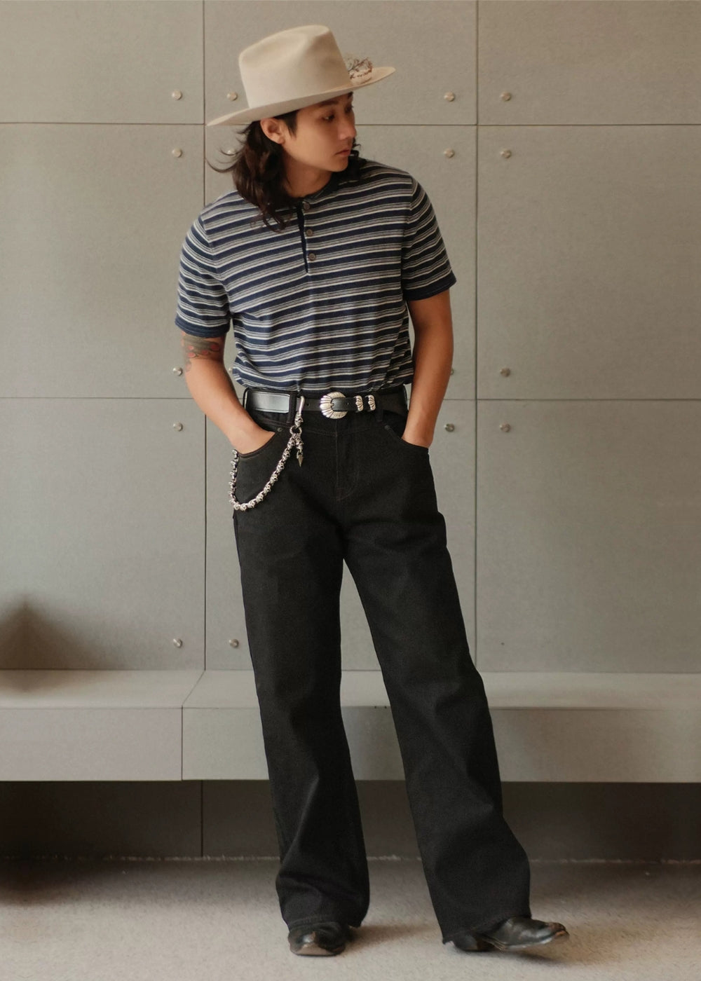 Black Swordsman Wide-Leg jeans  #MC005