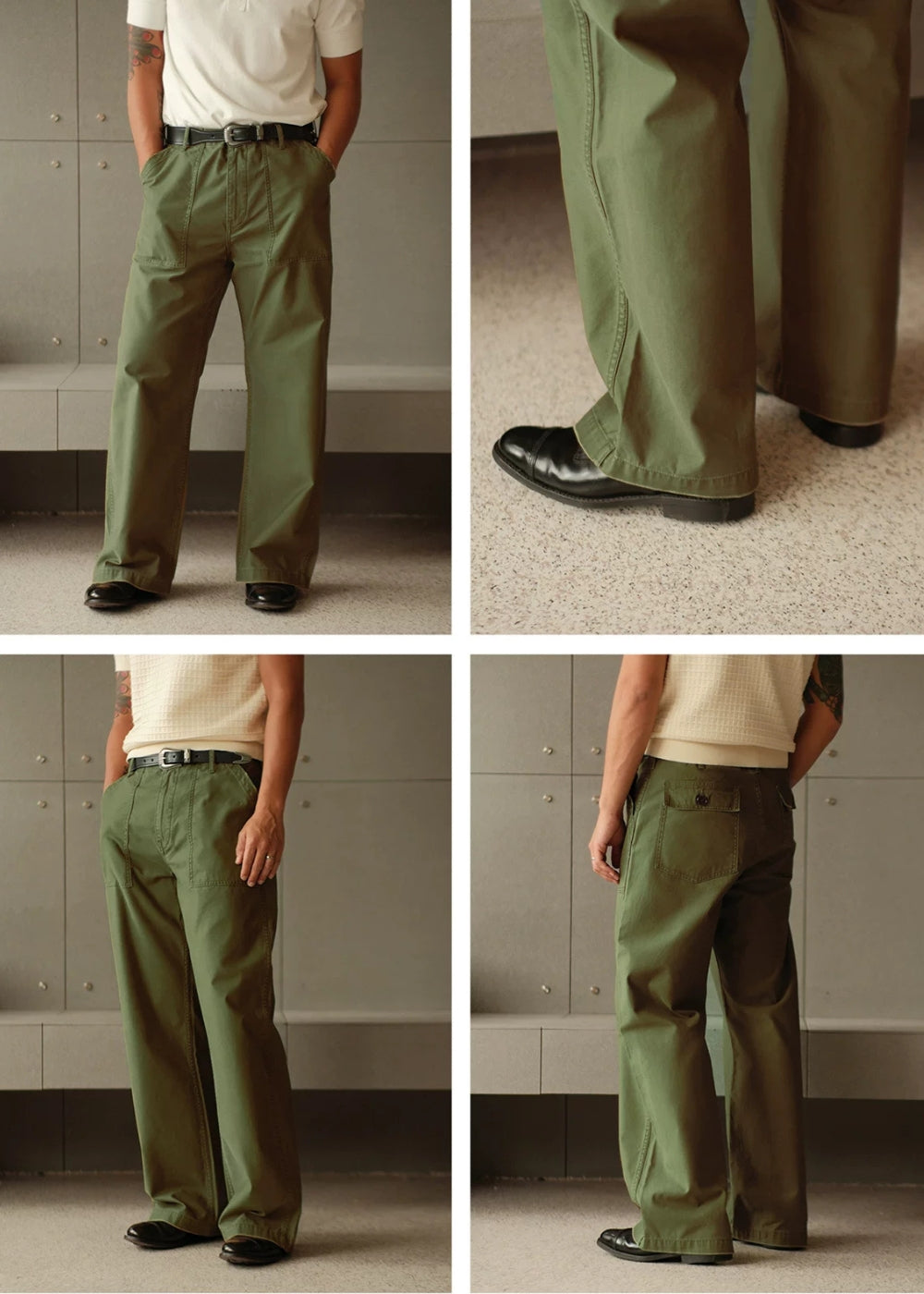 Olive Green Fatigue Trousers  #MC004