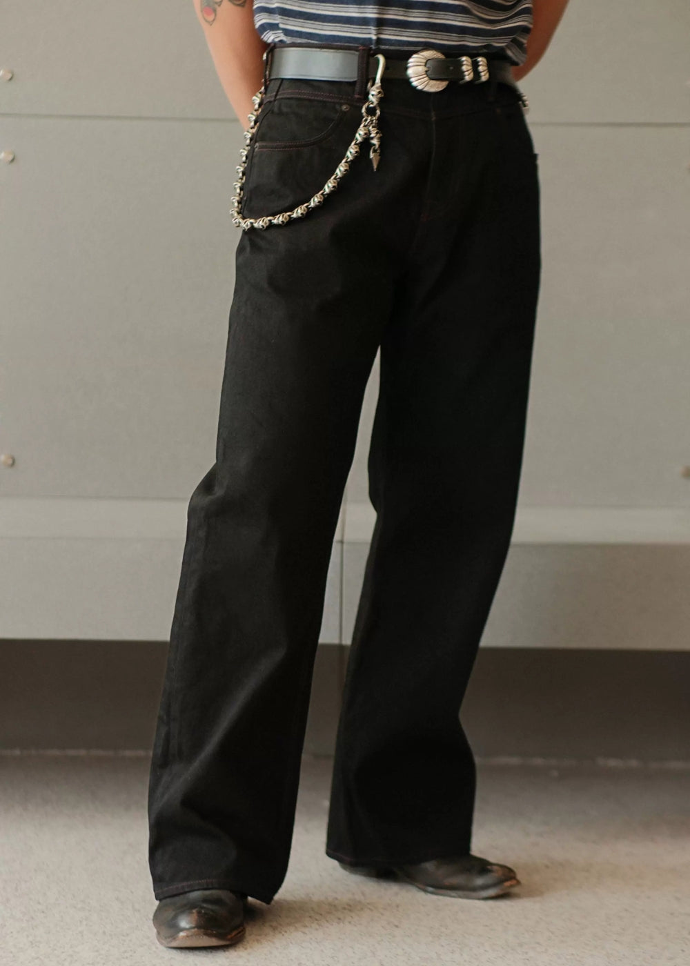Black Swordsman Wide-Leg jeans  #MC005